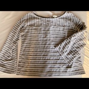 A New Day crop stripe button back top - M